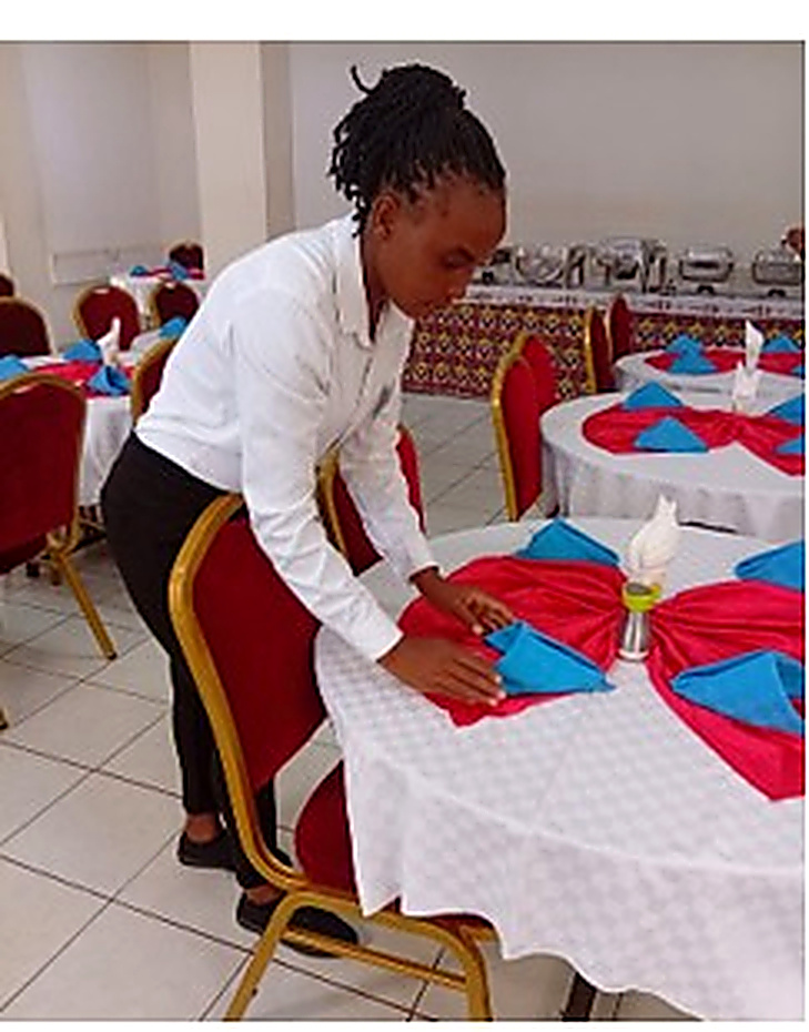 Preparing the dining room for service
